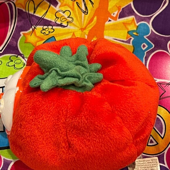Gund Vintage 1998 VeggieTales Bob The Tomato Gund Bean Bag Plush Pair 5" - Picture 7 of 9